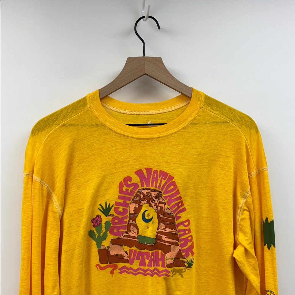Free People Movement Love Your Parks Arches National T-Shirt Yellow XS - Picture 3 of 10